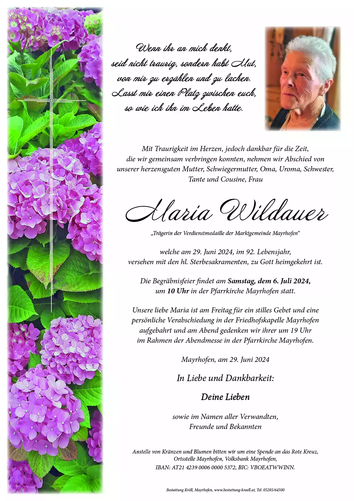 Parte von Maria Wildauer